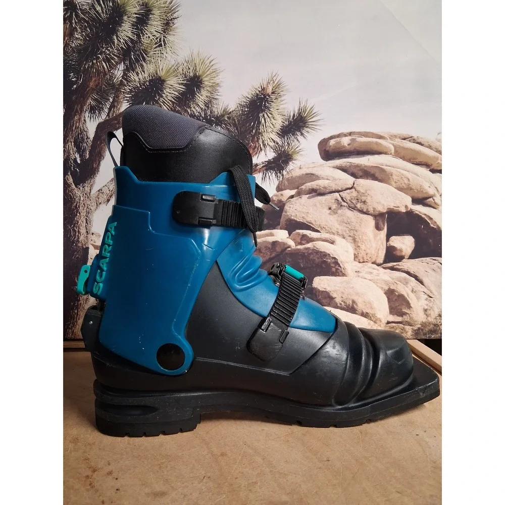 Scarpa T2 Telemark Ski Boots Mens Blue Black Backcountry Touring Size 8 8.5